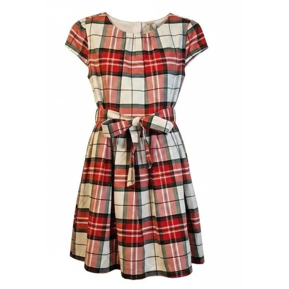 Carter's Girls Red Green and White Plaid Holiday Dress Size 5T